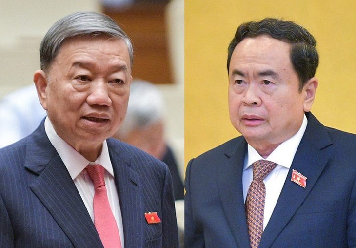 Đại tướng Tô Lâm (bên trái) và ông Trần Thanh Mẫn